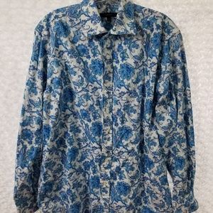 MBX Long Sleeve Button Front Shirt Size M Paisley